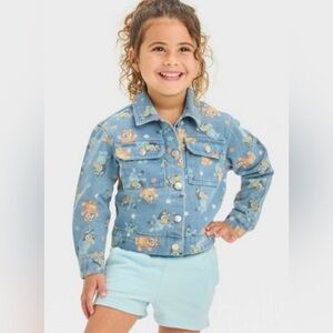 Kids Blue Jean Jacket with Cartoon Print
